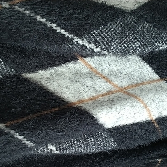 Marled Argyle Grey/Black Sweater Coat Jacket sz S - Picture 6 of 12